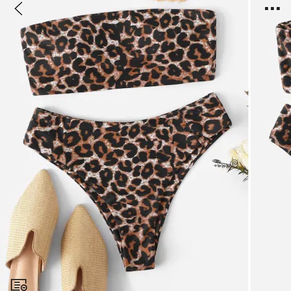 SHEIN Other - Cheetah bandeau bathing suit
